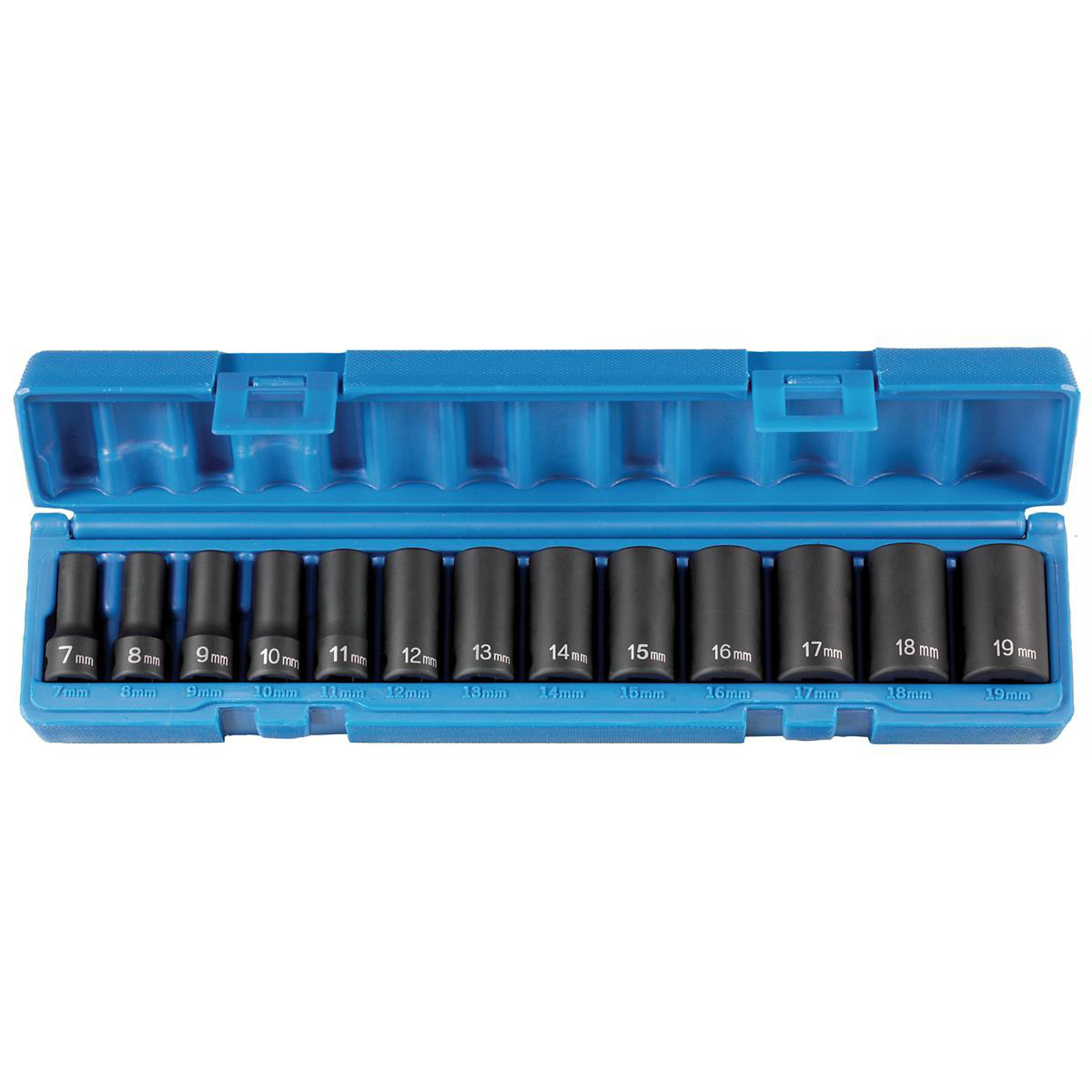 Grey Pneumatic Metric Impact Socket Set — 3/8in. Drive, Semi-Deep, 13-Piece, Model# GRE1213MSD